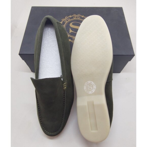 Snover AL6-10 Green Suede Loafers Men's Slip-On Dress Casual Shoes - Picture 9 of 10